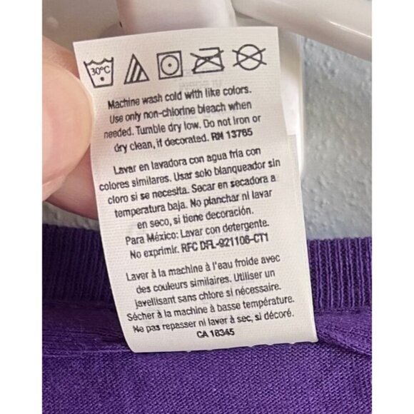 NWOT Fruit of the Loom HD Mens Purple Short Sleeve Crew Neck Cotton Tee Large - Picture 8 of 8